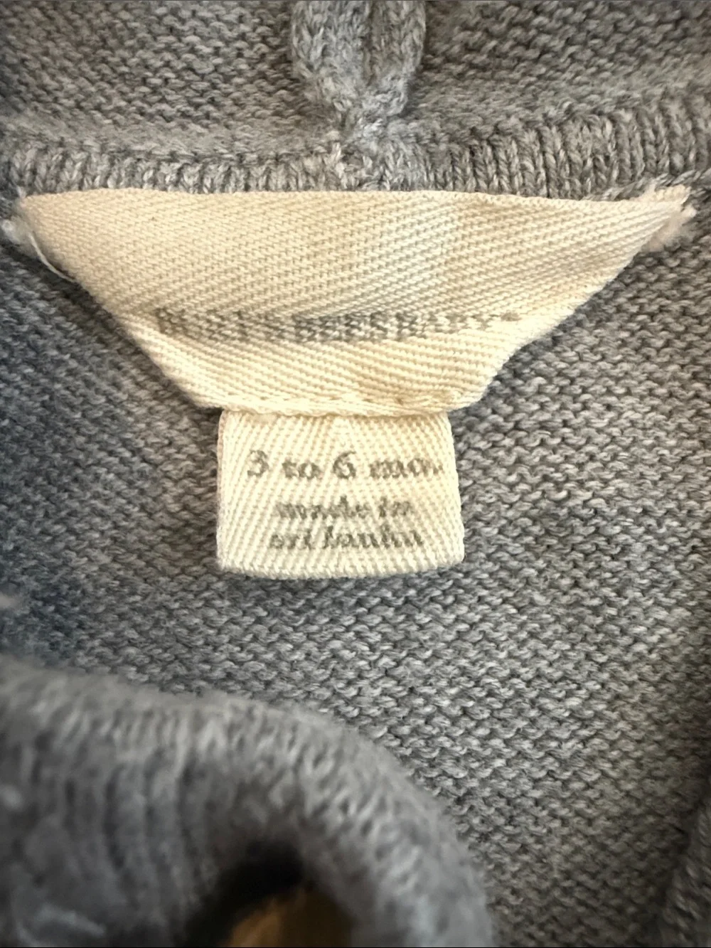 Burt's Bees Baby Gray Hooded Button-Front Knit Sweater